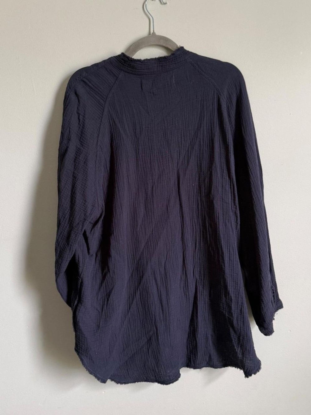 Free People Relaxed Waffle Knit Button-Down Top - Blue grey - Picture 4 of 8
